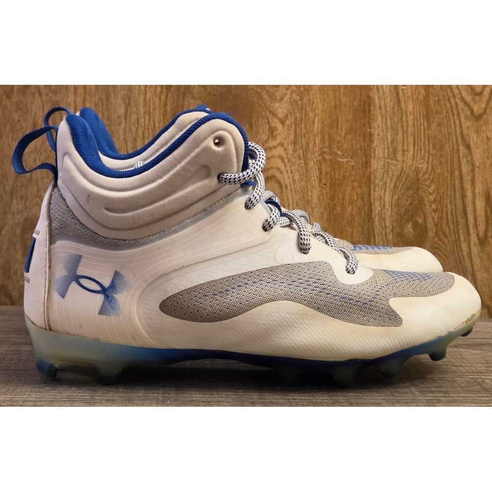 Under Armour Command MC Mid Lacrosse Cleats Men's Size 6 White Blue